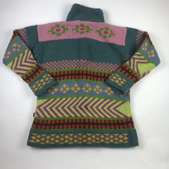 Aerika Peruvian Trading Womens Sweater Blue M L - Picture 3 of 5